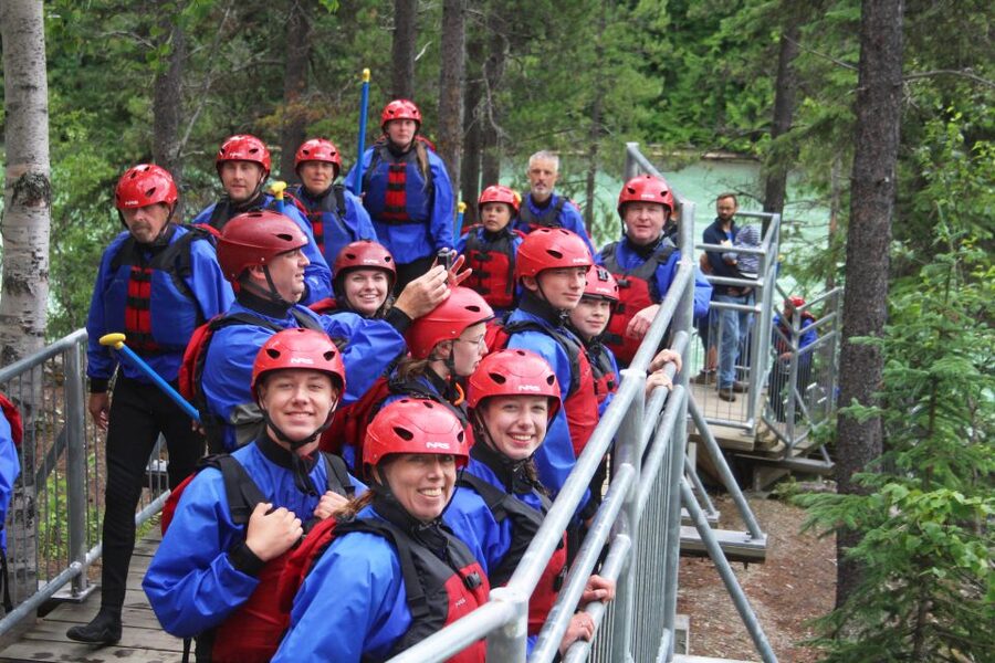 5-Hour Fraser River Rafting in Jasper National Park - Portaging around Rearguard Falls