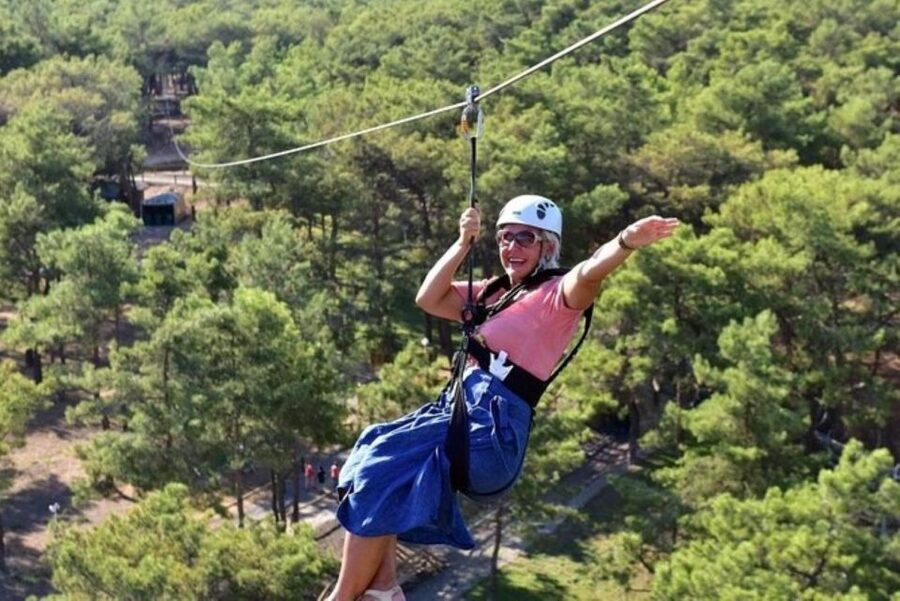 Alanya : Rafting, Quad/ Buggy & Zipline Adventure Combo Tour - The final rush on the zipline