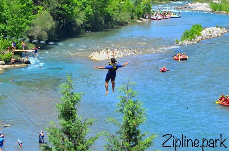 Alanya/Side/Antalya: Canyon Rafting, Buggy & Zipline Tour - Rafting through rapids, pools, and tree-lined views