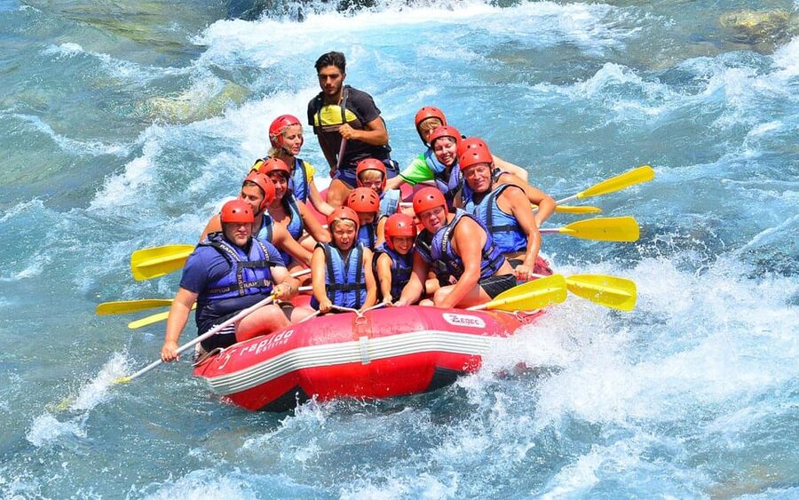 Antalya Rafting, Buggy/Quad, Zipline & Lunch with Swim Break - Ziplining above the canyon