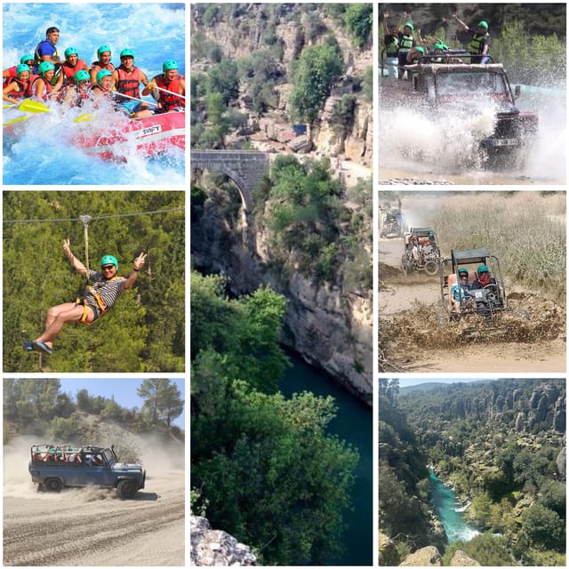 Antalya: Rafting Jeep Buggy&Quad Safari zipline canyon visit - Ziplining above the canyon