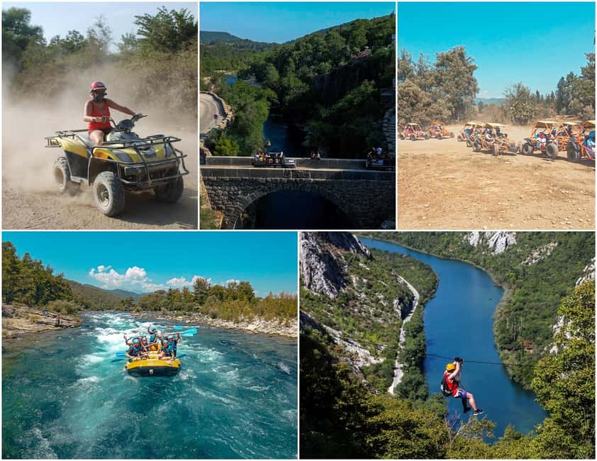 Antalya/Side: Quad, Buggy, Rafting & Zipline Tour with Lunch - Quad or buggy riding: fun, but not a race