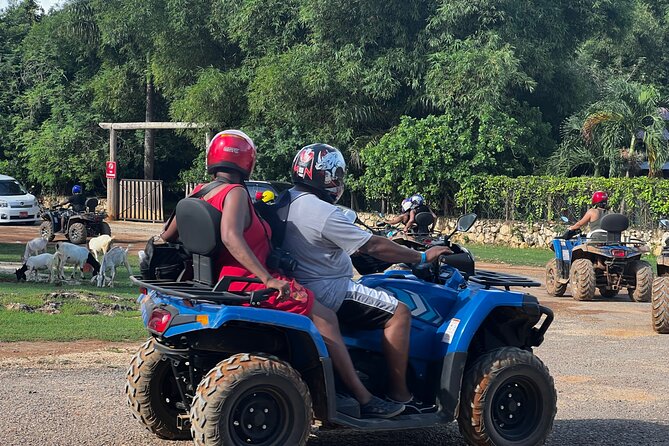 ATV & Bamboo Rafting With Limestone Foot Massage. - Birthday Signs, Flowers, and Music on the Raft