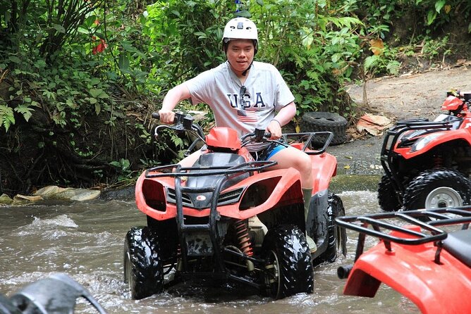 Bali : ATV ride adventure and water rafting experience - Getting comfortable on the quad bike