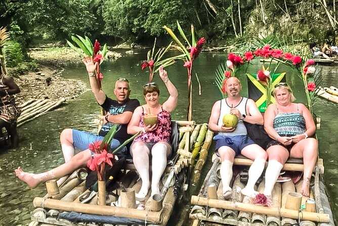 Bamboo River Rafting Limestone Foot Massage & Bottle of Rum Punch - Boarding the 30-foot bamboo raft