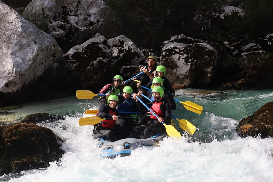 Bovec: Soča River Rafting Adventure with Photos and Drink - The break, swim, and photo stop