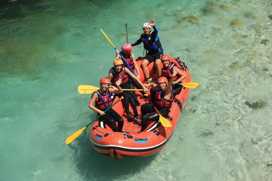 Bovec: Soča River Whitewater Rafting - The swim stop and the quieter side of the river