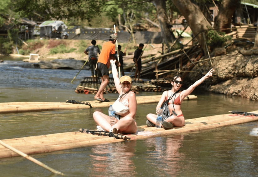 Chiang Mai: Bamboo Rafting with Hotel Transfers - A quiet river ride with elephants nearby