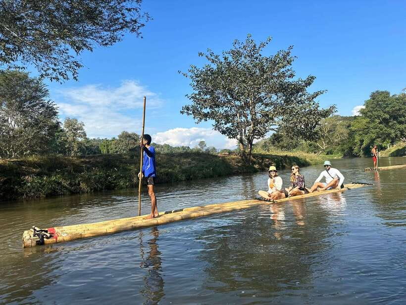 Chiang Mai: Elephant Sanctuary, Waterfall & Bamboo Rafting - Bamboo rafting on the Mae Wang River