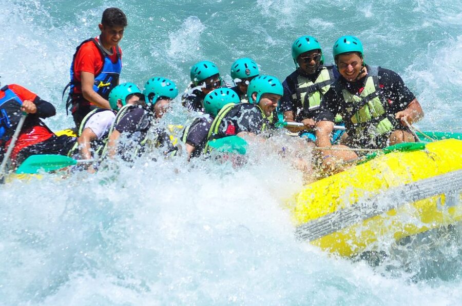City of Side: Rafting, Zipline, Jeep, Buggy and Quad Combo - Ziplining above the river