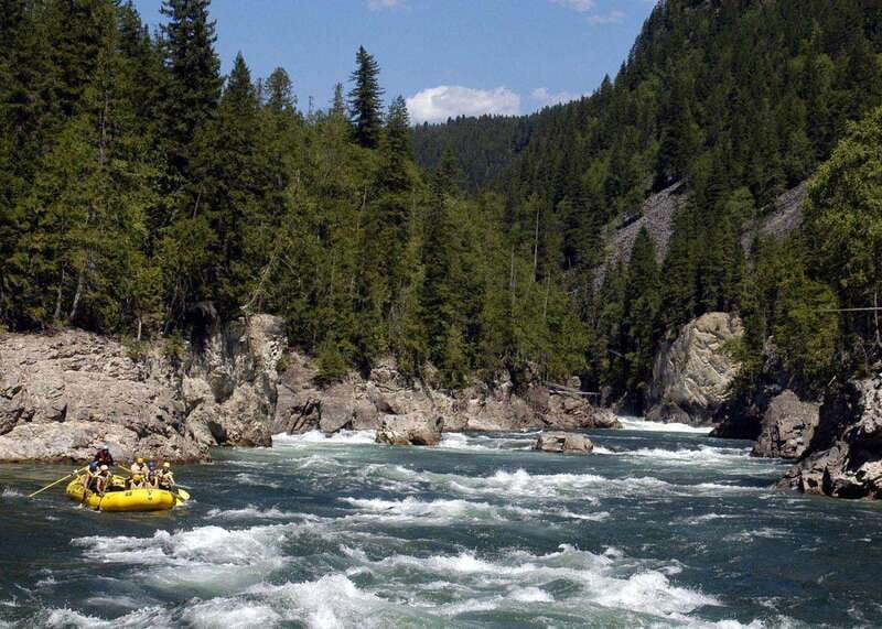 Clearwater BC Rafting with time for a waterfall Tour - Ancient lava cliffs beside the Clearwater