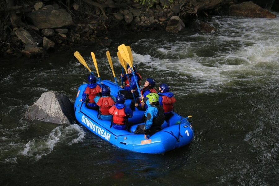 Denver: Middle Clear Creek Beginners Whitewater Rafting - Rocky Mountain views between the splashes
