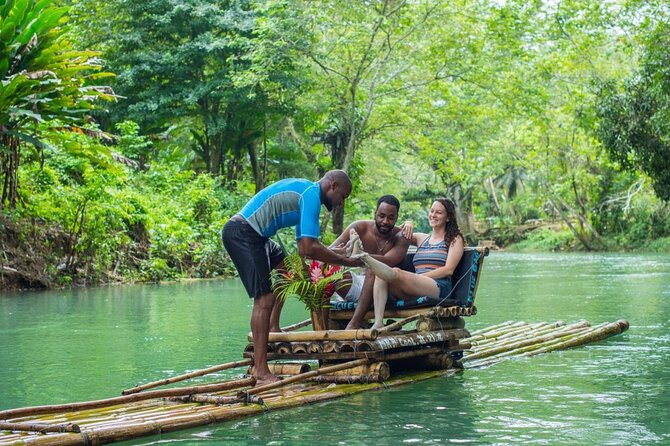 Dunn's River Falls + Bamboo Rafting With Limestone Foot Massage - What private transportation really adds