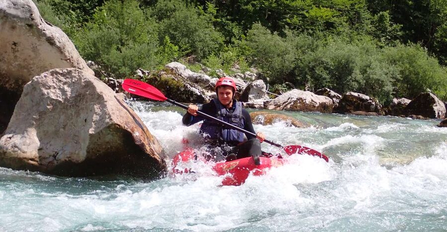 From Bovec: Whitewater kayaking on the Soča River - The 10-minute ride to the river