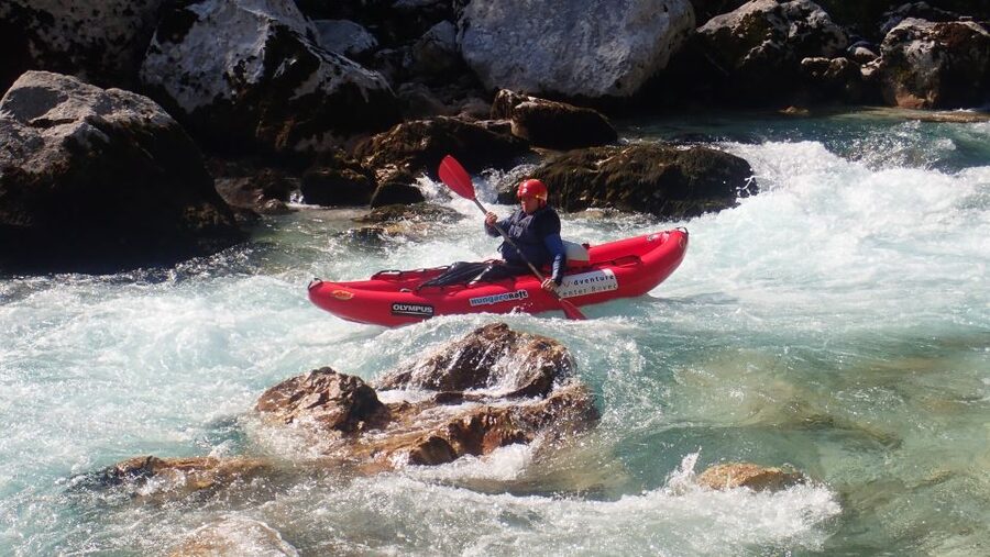 From Bovec: Whitewater kayaking on the Soča River - Reading the water through class III rapids