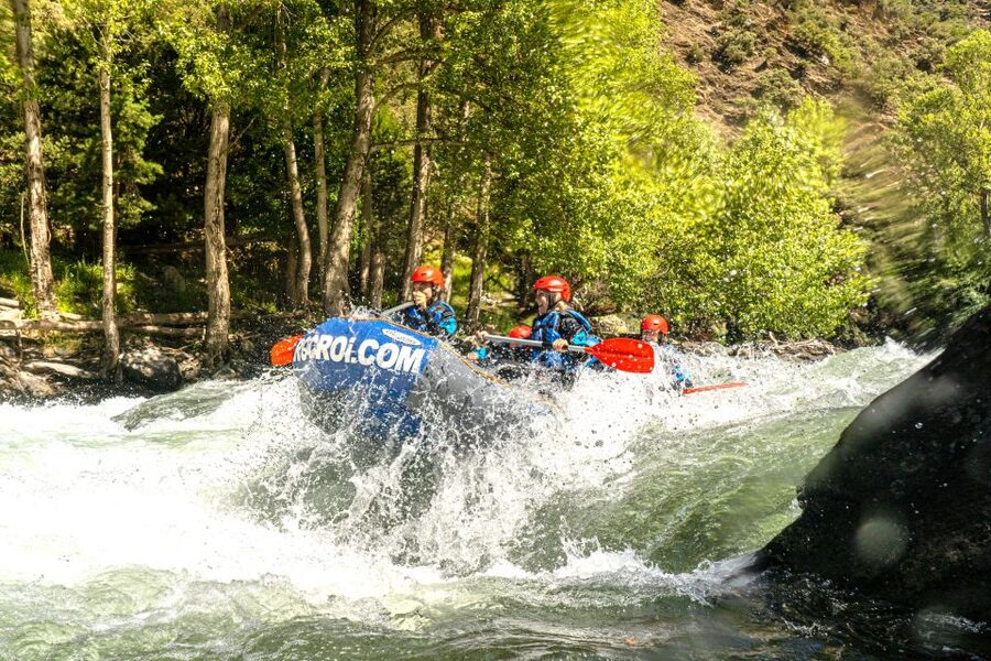 From Llavorsí: White Water Rafting - The middle stretch: Gulleri bridge and sharper rapids