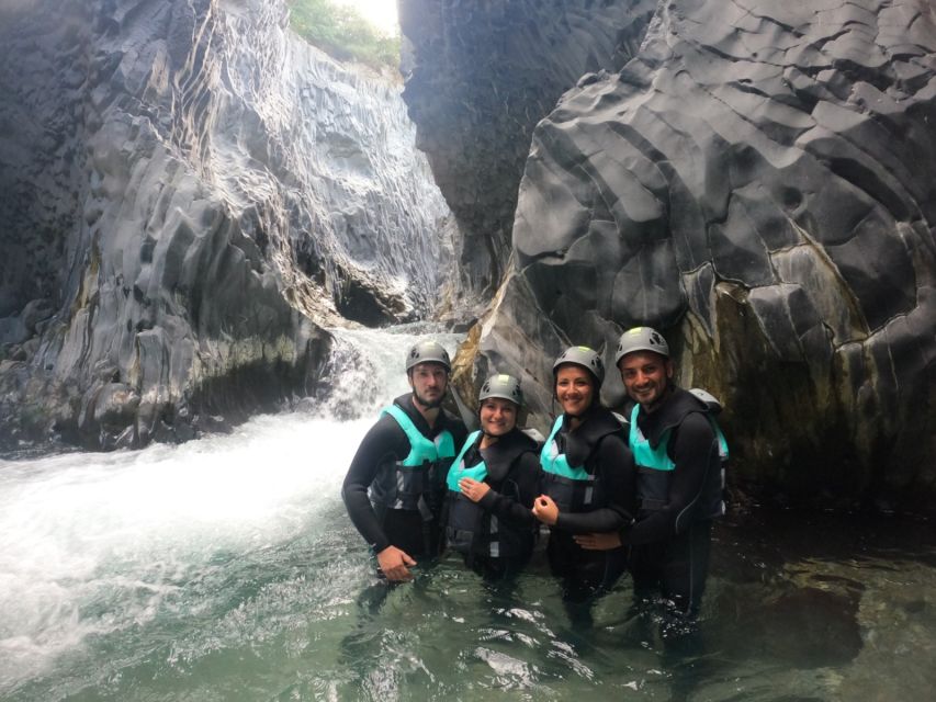 From Motta Camastra: Alcantara Gorges Body Rafting Trip - Entering the Alcantara Gorge by river