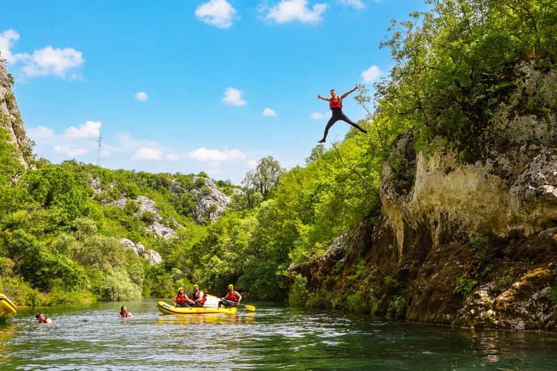 From Split/Šestanovac: Whitewater Rafting on Cetina River - The short climb out of the canyon