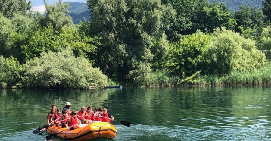 Fun for the family: Soft Rafting on Adda river - The safety briefing and move to Cisano Bergamasco