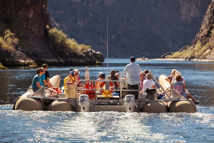 Grand Canyon Helicopter Flight & Hoover Dam River Float Raft - A calm 14-mile float on the Colorado River