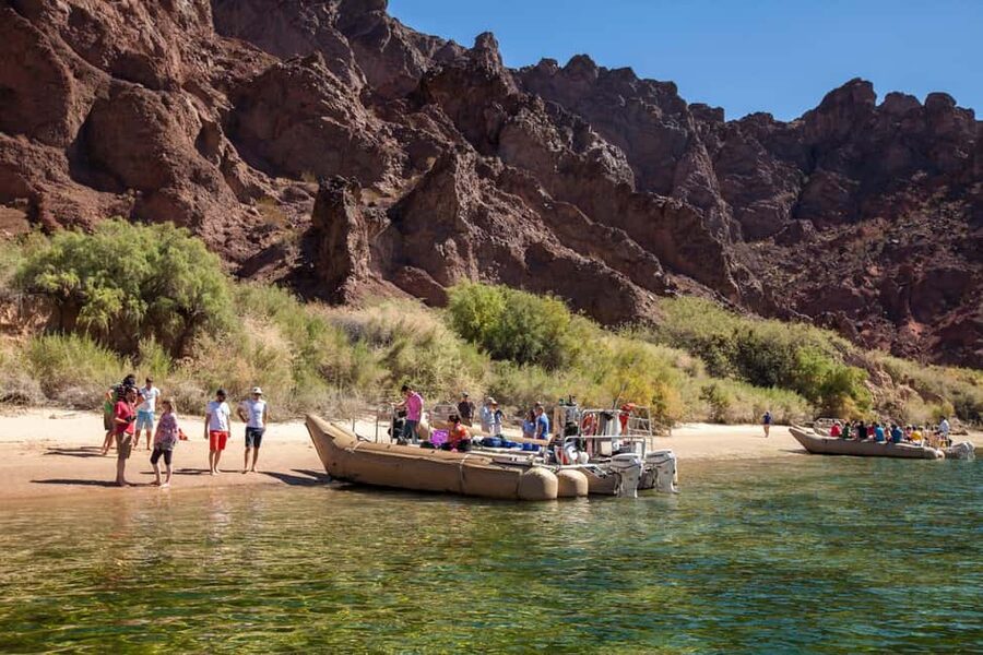 Grand Canyon Helicopter Flight & Hoover Dam River Float Raft - Beach stops, swimming, and the picnic lunch