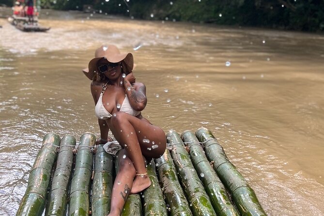 Great River Bamboo Rafting and Limestone Massage from Montego Bay - Boarding the 30-foot bamboo raft