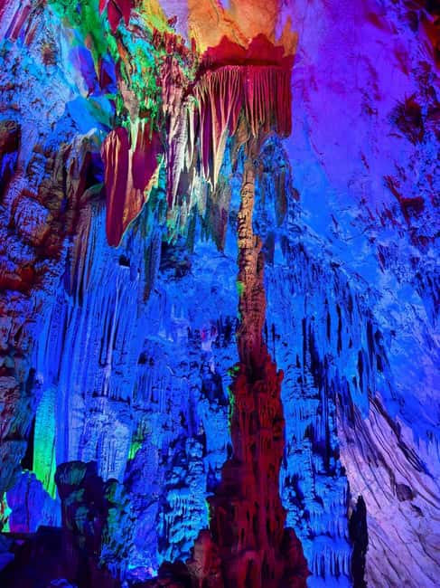 Guilin: Cave, Yulong Rafting, Glass-bottomed skywalk & Show - Reed Flute Cave: Guilin’s colorful underground palace