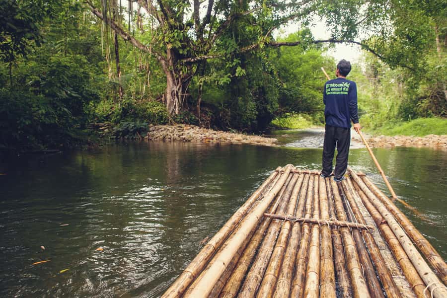Khao Lak: Lampi Waterfall, Bamboo Rafting & Turtle Center - A gentle ride down Kiang Koo Creek