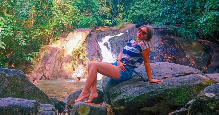 Khaolak: Bamboo Rafting, Waterfalls, and Turtle Conservation - Ton Pling Waterfall and the final swim