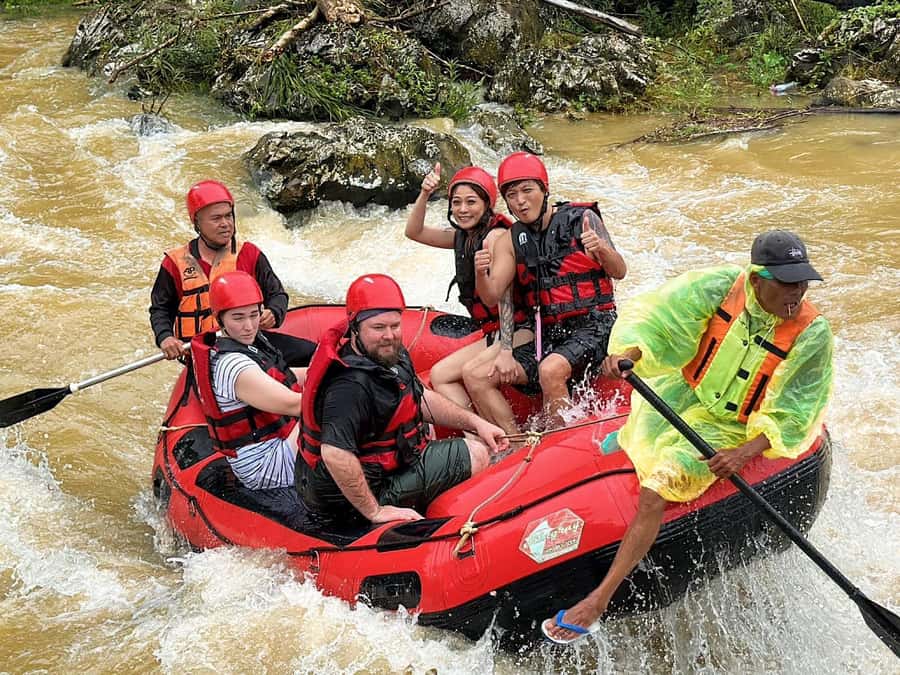 KhaoLak :White Water Rafting ,Monkey Cave, Elephant Bathing - Rafting 5.5 kilometers on the Song Phraek River