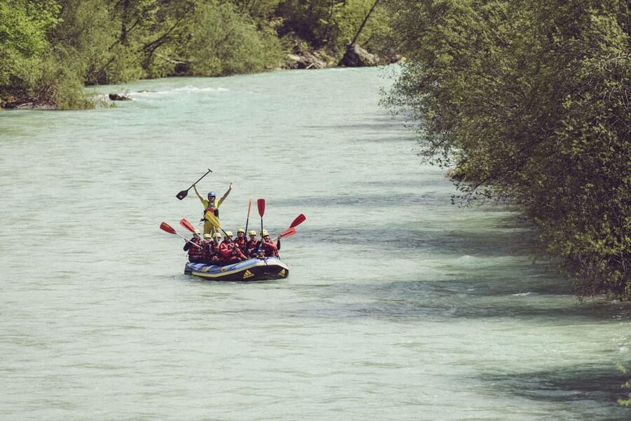 Lenggries: Guided Rafting Adventure on the Isar - Getting ready at Gewerbegebiet