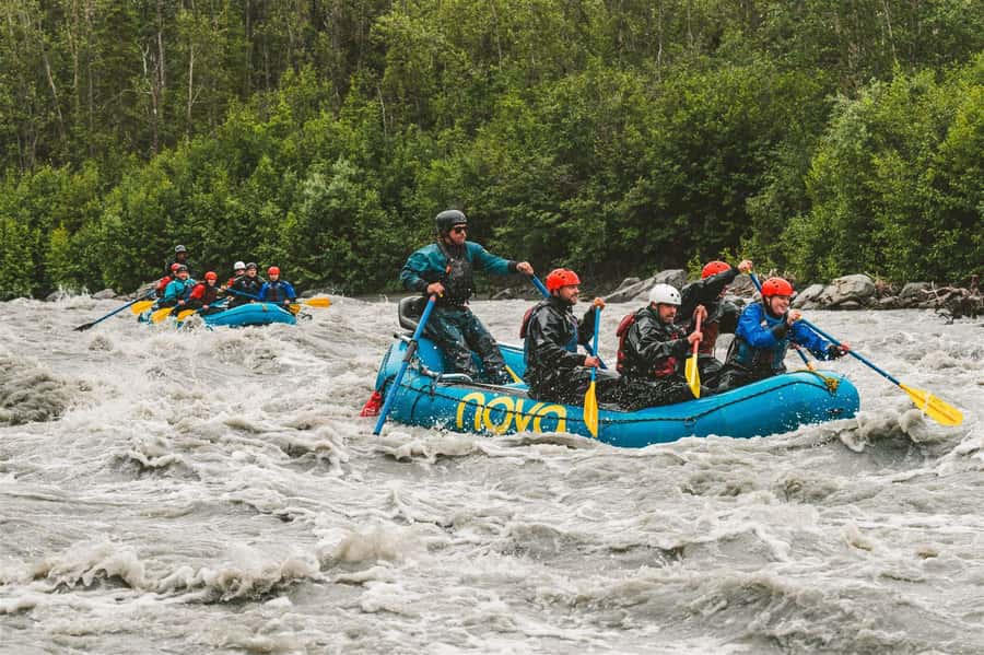 Matanuska Glacier Lions Head Whitewater Rafting - Lions Head and the mountain views