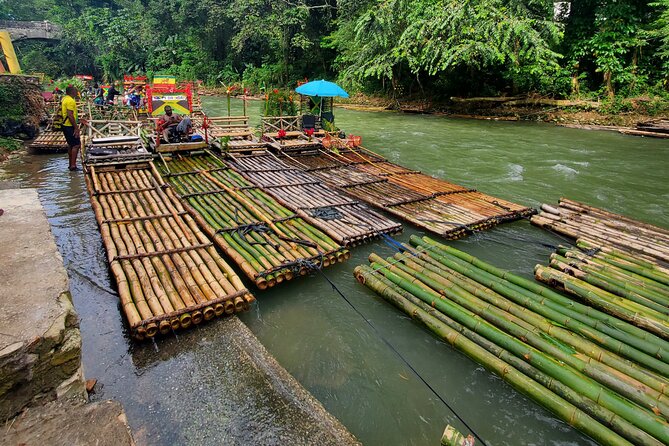 Montego Bay Bamboo Rafting & limestone Massage Private Transfer. - Floating on the Clear Lethe River