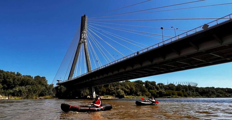 Packrafting kayaking guided tour Vistula river Warsaw Poland - Warsaw from the Vistula, not from the pavement