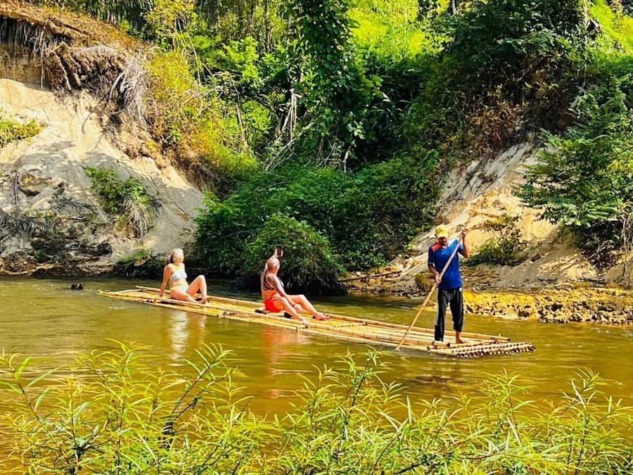 Phuket: Bamboo Rafting 5KM + ATV 30MIN with Adv Raft Option - Bamboo rafting on the Phang Nga River