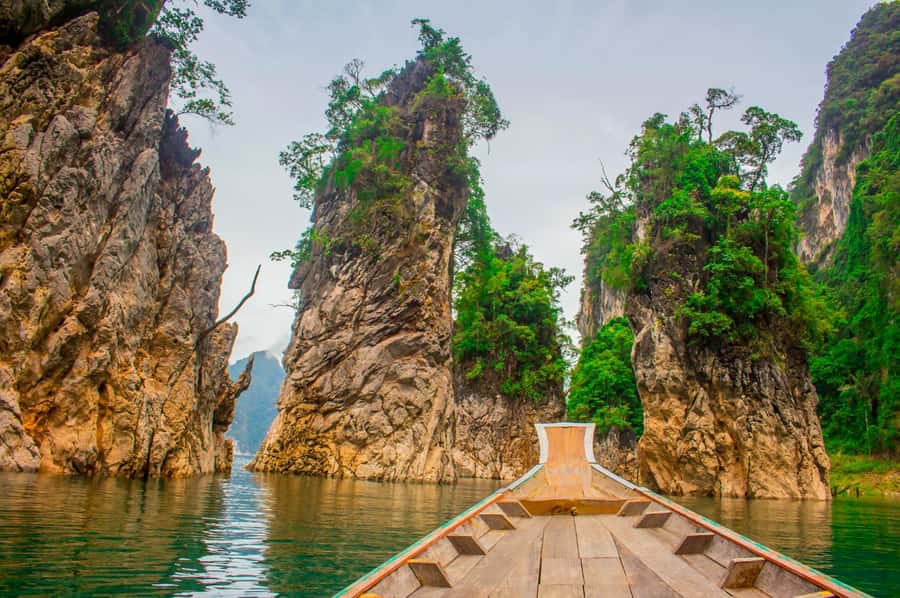 Phuket:Cheow Lan Lake & Kho-Sok,Bamboo Rafting,Monkey Temple - Three Friends Mountain and the rainforest walk
