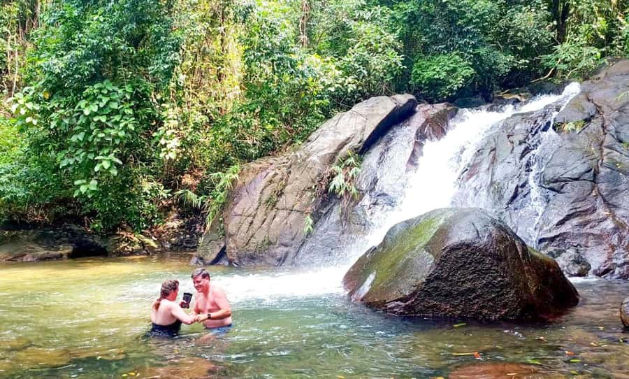 Phuket Ethical Nature Adventure: Rafting, Turtles & Elephant - Wang Kiang Koo Waterfall and a bamboo raft
