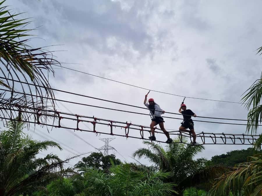 Phuket: Monkey Cave, Water Rafting, Zipline with ATV Option - A short zipline through the trees