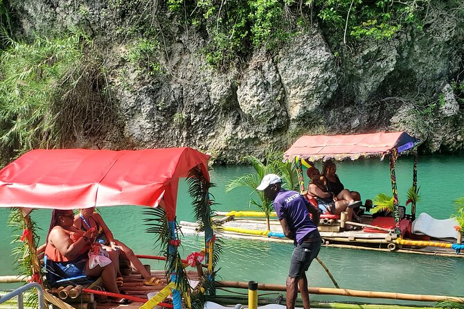 Private 1 Hour Bamboo River Rafting in Montego Bay - Getting off the raft for a swim