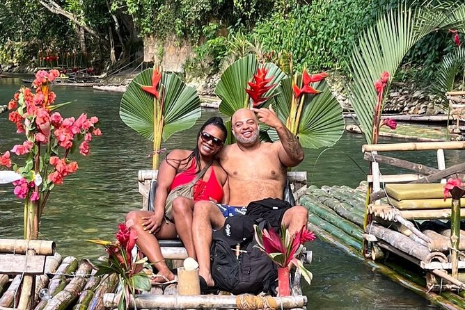 Private Montego Bay Rafting Adventure Jamaica - Boarding the bamboo raft on the Great River