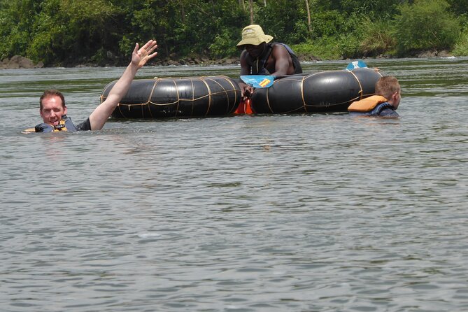 Private Whitewater Tubing in Bujagali Hydropower Plant - Getting into the Nile near Bujagali