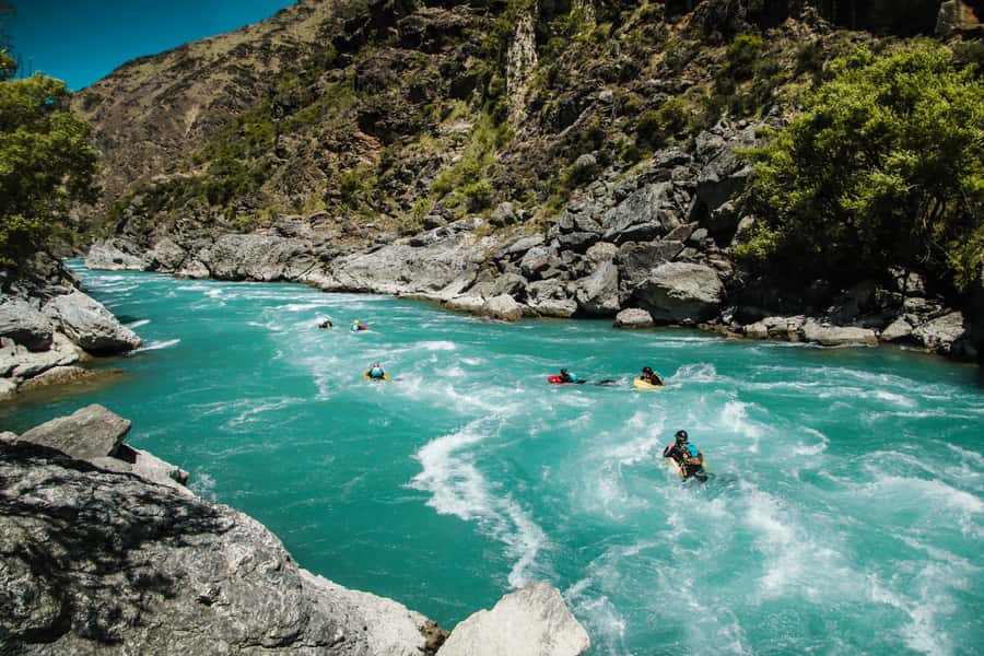 Queenstown: White Water Surfing Along the Kawarau River - Surfing standing waves and riding whirlpools
