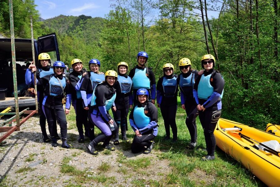 Rafting/Kayaking adventure river Kupa - The 15-minute van ride and river preparation
