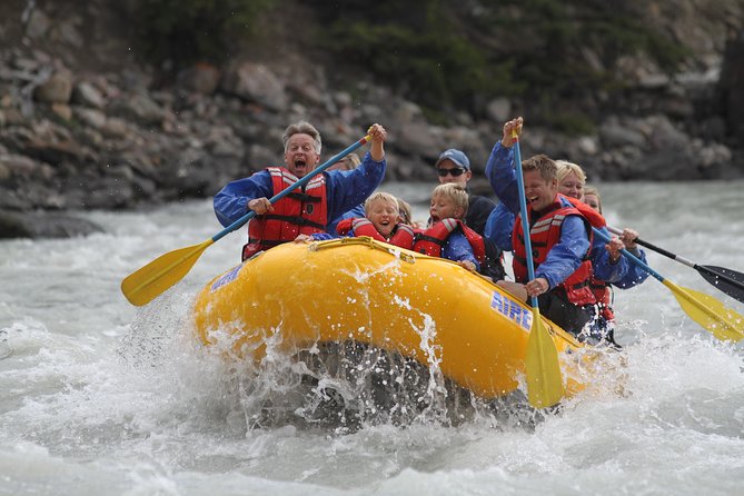 Rafting on Athabasca River Mile 5 in Jasper - The Miette River meeting the Athabasca
