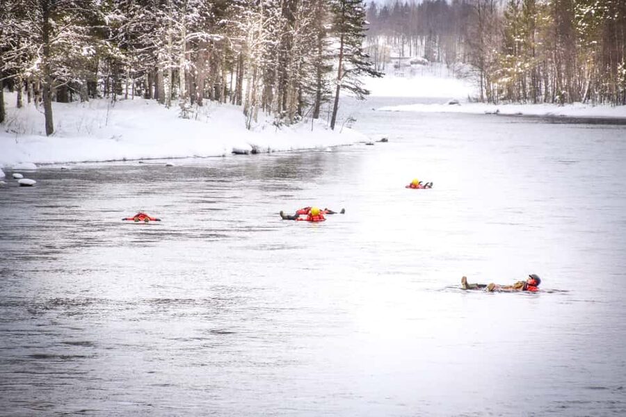 Ruka: River Floating Adventure - Getting suited up in four protective layers