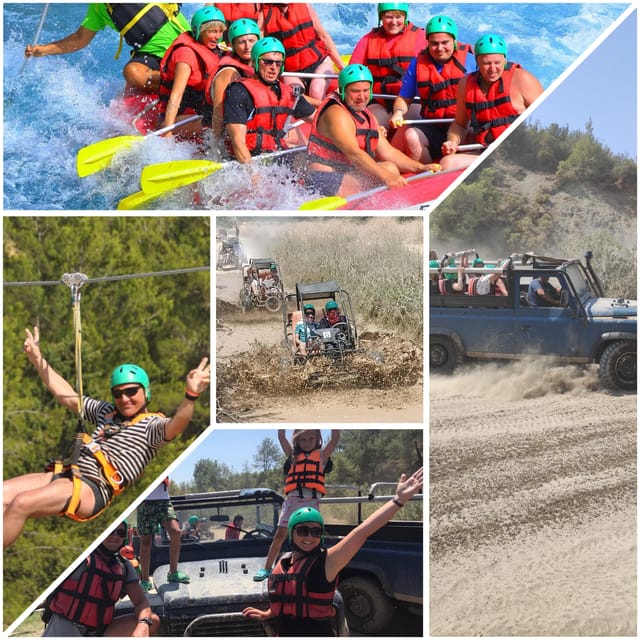 Side&Alanya:Rafting,Jeep,Quad/Buggy Safari/Zipline wLunch - ATV and quad riding through muddy ground