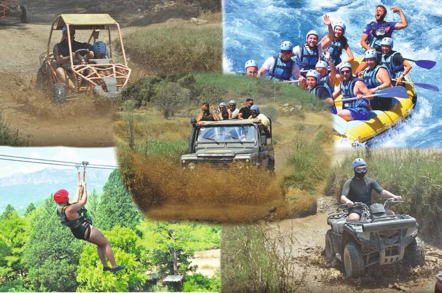 Side/Antalya: Jeep, Buggy, Rafting & Zipline Tour with lunch - Hotel pickup and the drive to the river