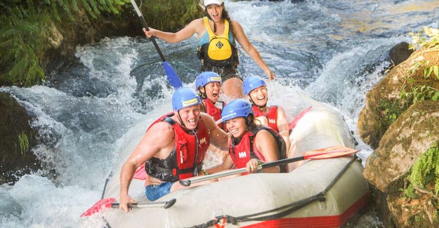 Split: Cetina River Rafting with Cliff Jumping and Cave Tour - From Omiš parking to the Cetina launch point