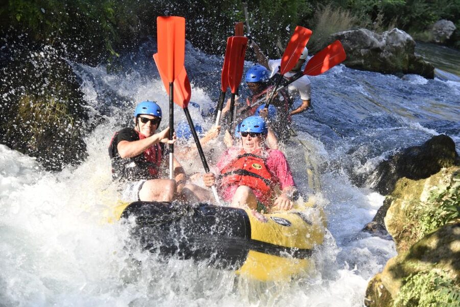 Split: Cetina River Rafting with Cliff Jumping and Cave Tour - Swimming below waterfalls and at Tisne Stine