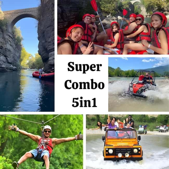 Super Combo 5in1 Jeep, Rafting, Buggy, Zipline and Canyon - The road to Köprülü Canyon